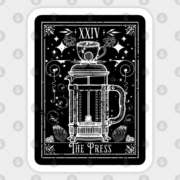 The French Press Coffee Tarot Card Sticker by H. R. Sinclair
